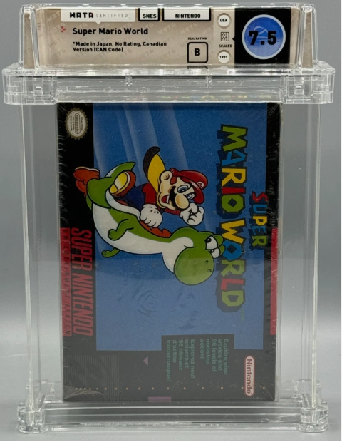 Share Super Mario World Super Nintendo SNES Canadian Version Sealed New WATA 7.5 B
